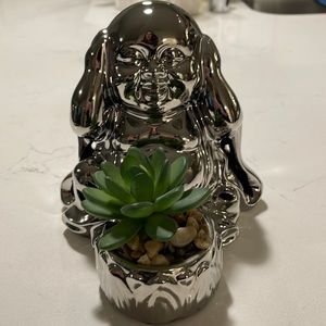 Chrome Budda with Succulent
